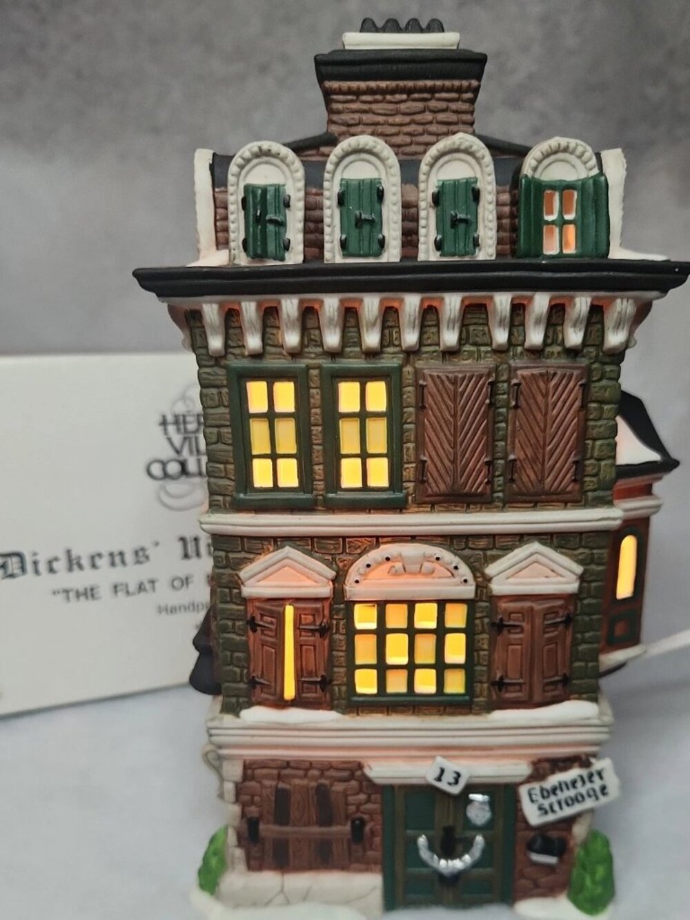 Heritage Village Collection The Flat of Ebenezer Scrooge Vintage, 1989 Christmas